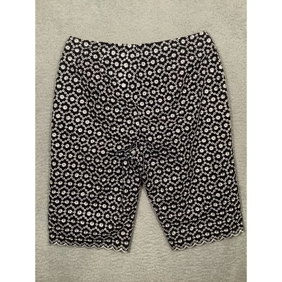 Vintage David Brooks Long Shorts Culottes Black Embroidered Side Zip Size 8 - Picture 5 of 10